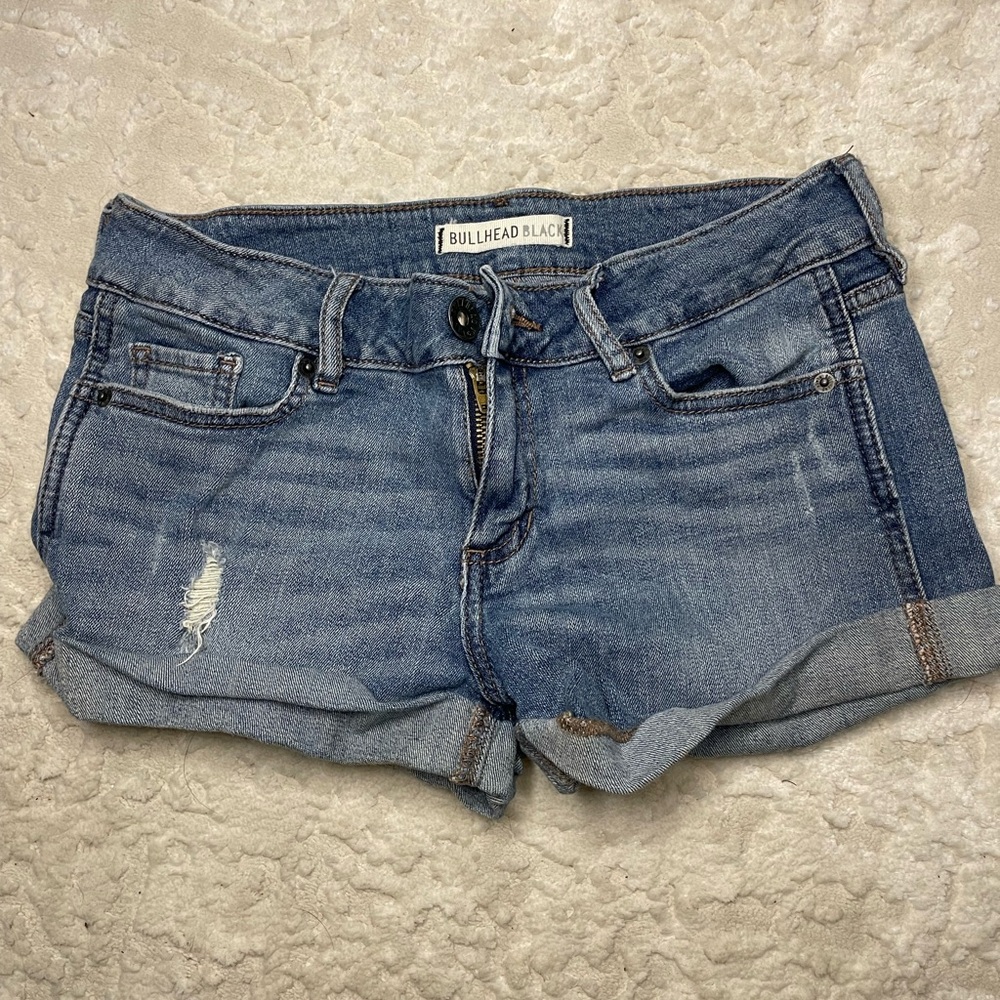 Bullhead Blue Jean Shorts Distressed Cut-Offs